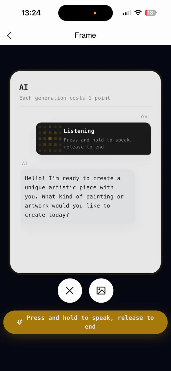 Inkanva App AI voice generation screen